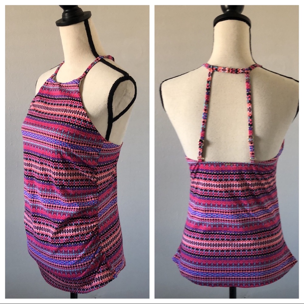 Anne Cole High Neck Shirred Swim Tankini | XL
